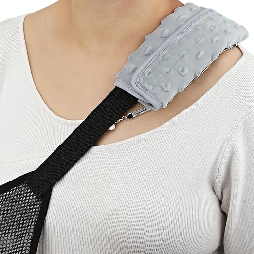 Cushioned Arm Sling Padding for Neck Slim Sling Pad Neck Strap Cushion Comfort Shoulder Support Rotator Cuff Surgery Arm Immobilizer Brace Carry Padded Cover Pillow Wrist Hand Injury, Pack of 2 Gray