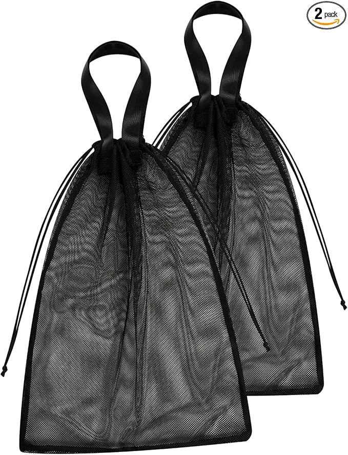Mesh Laundry Bags with Handles & Double Drawstring Closure – Heavy Duty, Breathable 18 x 24 Inch Nylon for Dorm & Travel – Set of 2