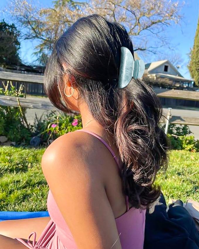 4Pcs Large Acrylic Clips - Big Non-Slip Banana Barrettes for Thick Hair, Strong Hold Jaw Clips for Women Girls