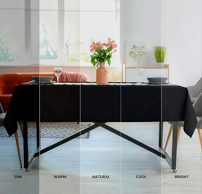 Utopia Kitchen Rectangle Table Cloth 1 Pack (60x102 Inches, Black), Machine Washable Polyester Table Cover for Dining, Buffet Parties, Picnics, Events, Weddings and Restaurants