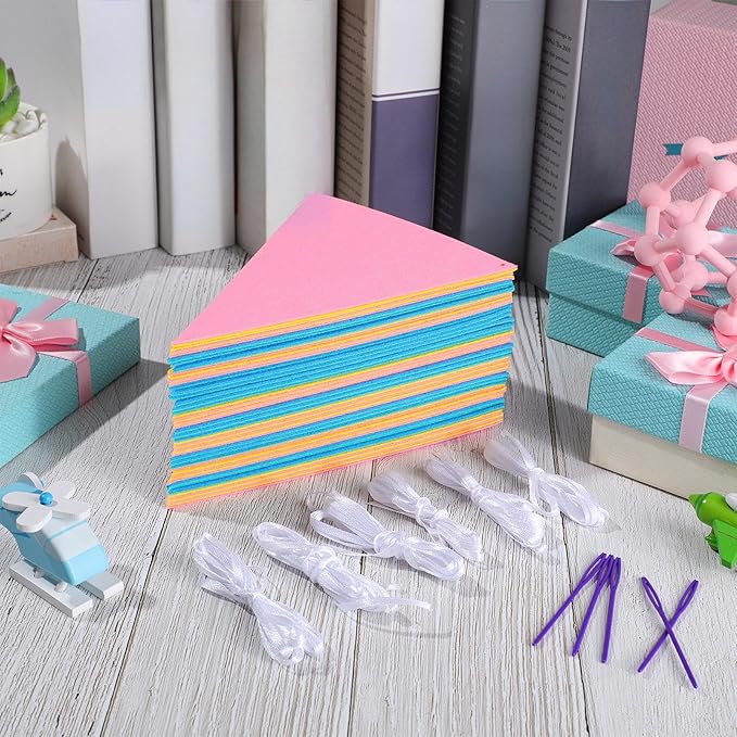 Outus 6 Sets Rainbow Pennant Banner Flags Garland Multicolor Bunting String Triangle Flags Bulk DIY Bunting Garland for Carnival Birthday Party Festival Decorations(Macaron Colors)