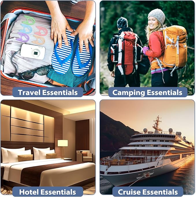 Travel Hangers Portable Foldable Travel Hanger Organizer, Plastic Cruise Ship Accessories Essentials Clothes Hanging Rack Folding Hangers for Traveling Camping Flying RV Suitcase (36, Brilliant Multi)