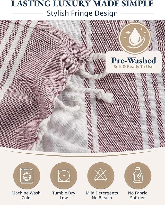 LANE LINEN Pool Towels, Turkish Beach Towels Oversized Set of 6, Pre-Washed, No Shrink, Quick Dry Travel Towel, Beach Towel for Women, Absorbent & Sand Free Towel, 39"x71" - Summer Color