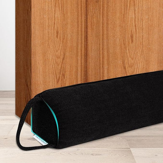 NABOWAN 32" Weighted Under Door Draft Stopper - Triangular Door Draft Blocker with Hook Loops for Easy Install, Save Energy, Home Room Essentials