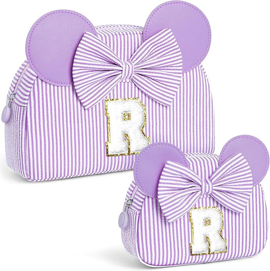 Christmas Gifts | Personalized Initial Makeup Bag | Purple Cosmetic Bags Travel Bag | 8 9 10 11 12 13 14 15 16 Years Old Girl Gift Teen Girl Kids Gifts Trendy Stuff R