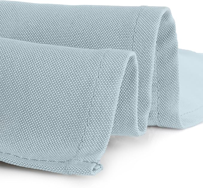 Gee Di Moda Fitted Tablecloth - 48 x 30 Inch Baby Blue Floor-Length Fitted Table Cloth for 4 Foot Rectangle Table, Heavy Duty Washable Fabric for Parties, Dinner, Weddings, Baby Shower & Trade Show