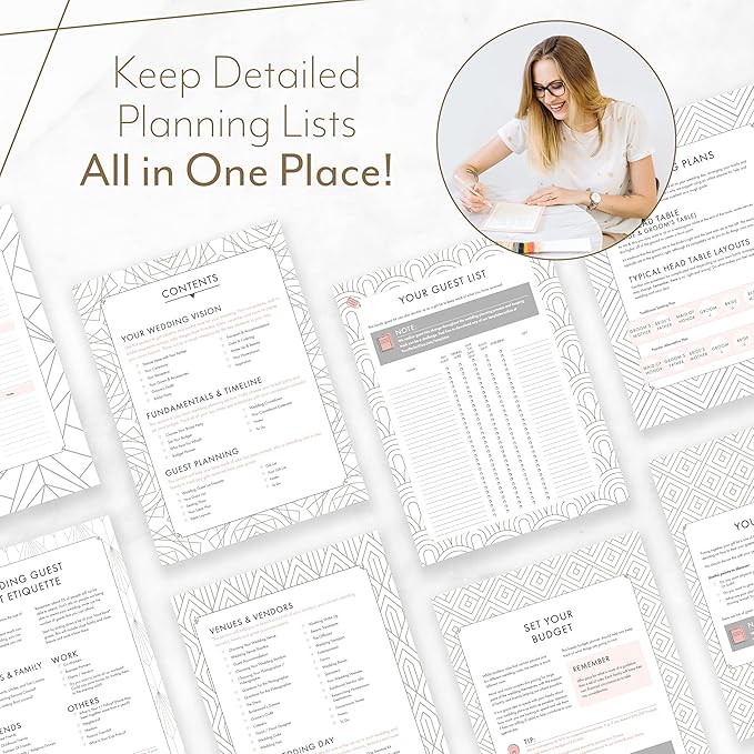 Your Perfect Day Wedding Planner Book and Organizer - Wedding Planner Book - Bridal Planning Binder with Countdown Calendar - Bride Gifts, Bridal Stuff, Notebook, Journal (MARBLED)