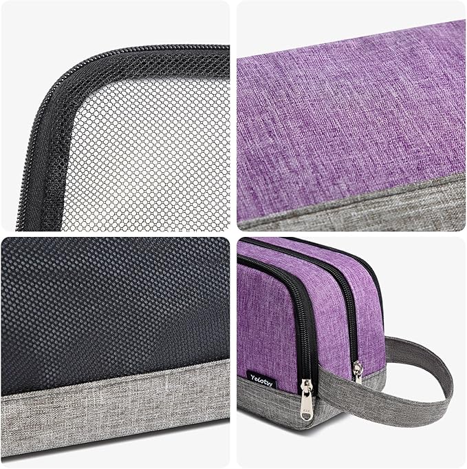Yeiotsy Men's Travel Toiletry Bag – Color Clash Dopp Kit with Mesh Pockets, Durable Shaving Organizer for Gym, Camping & Weekend Trips