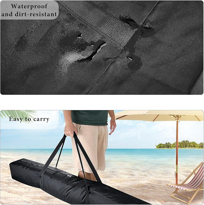 LUEXBOX 2Pack 57 Inch Patio Umbrella Storage Bag for Outdoor, Nylon Beach Umbrella Folding Cover, Heavy Duty Zipper Travel Carrying Duffle Bag for Sports, Beach