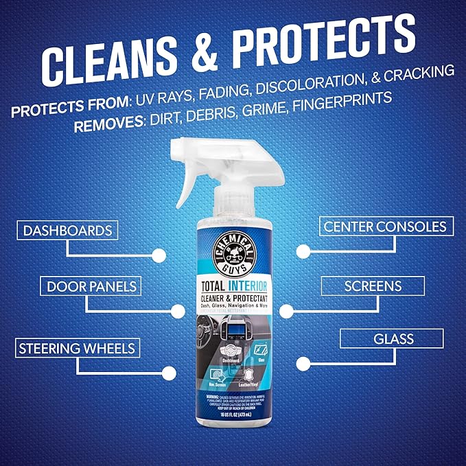 Chemical Guys Total Interior Cleaner Variety Kit With Storage Bag New Car And Black Cherry Scents Microfiber Towels Giftable Car Care Set