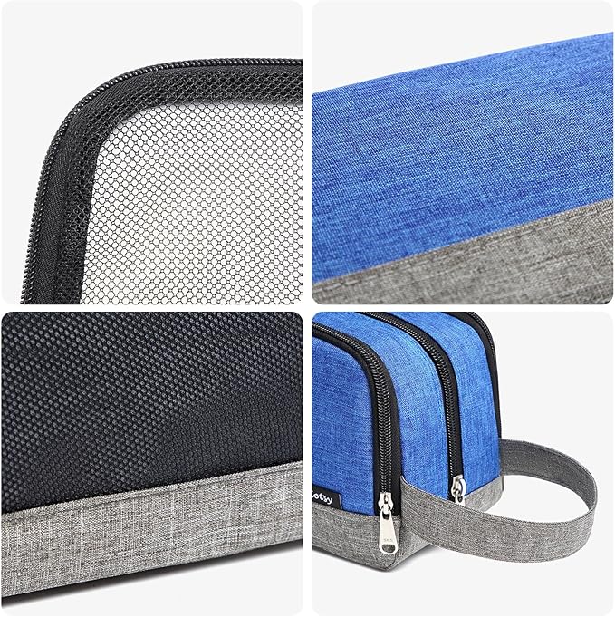 Yeiotsy Men's Travel Toiletry Bag – Color Clash Dopp Kit with Mesh Pockets, Durable Shaving Organizer for Gym, Camping & Weekend Trips
