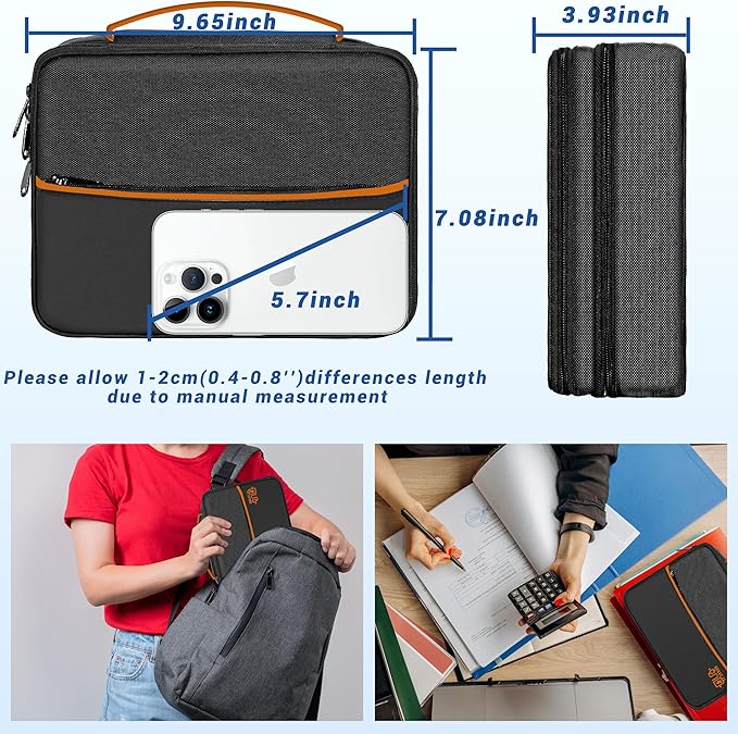 Electronics Organizer, Travel Cord Organizer Pouch, Portable Cable Organizer Bags, Waterproof Electronic Accessories Storage Case for Cables, Cords, Charger, Phone (Double Layer-Black)