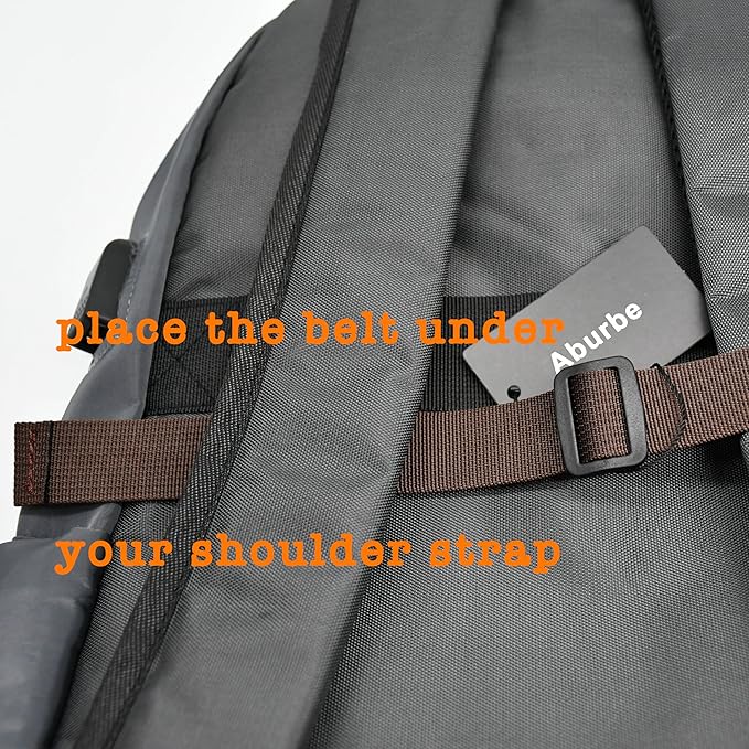 Backpack Chest Strap, Universal Add on Adjustable Sternum Strap, Chest Belt Replacement, with Heavy Duty Quick Release Buckle Clip, for Travel, Hiking, Camping, School(Brown)