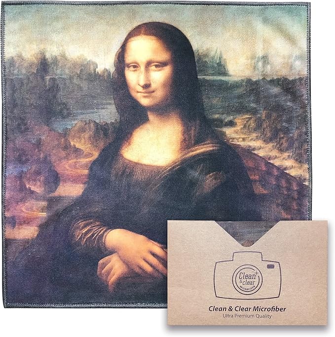 Large [4 Pack] Classic Art (Mona Lisa) - Ultra Premium Quality Microfiber Cleaning Cloths (Best for Camera Lens, Glasses, Screens, and All Lens.), Microfiber cloth