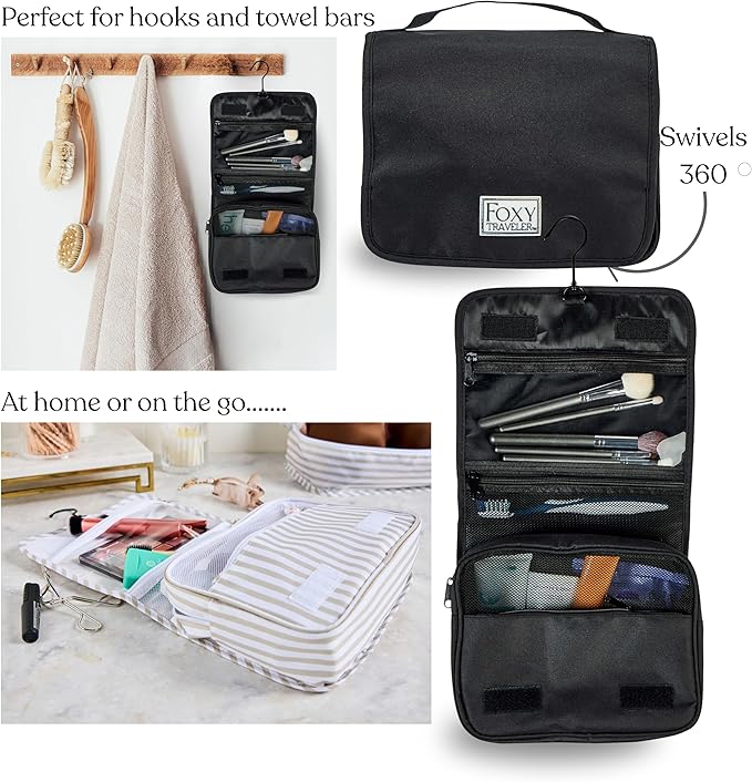 9 Set Packing Cubes - Suitcase Organizer, Cute Packing Cubes, Travel Bags Organizer for Luggage with Hanging Toiletry and Shoe Bag, Travel Essentials for Women, Men and Kids -Black