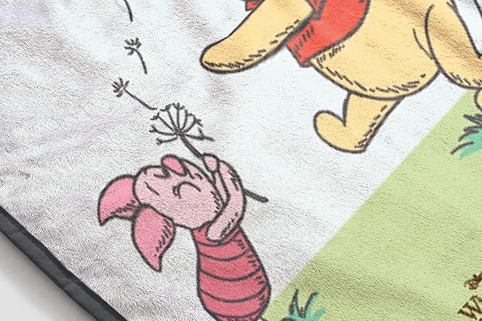 Jay Franco Kids Plush Throw Blanket – Soft & Cozy Fleece Throw for Bedroom & Couch Décor, Official Licensed Product, Multi - Winnie The Pooh, 46x60 - Throw Blanket