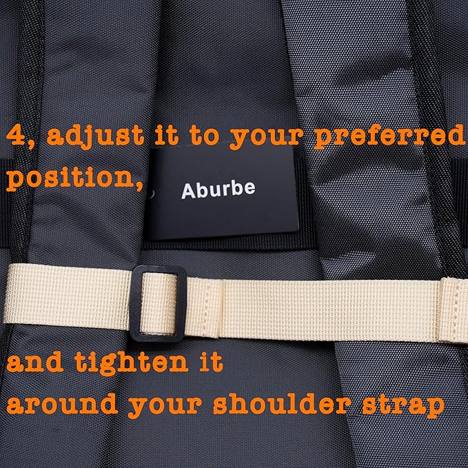 Backpack Chest Strap, Universal Add on Adjustable Sternum Strap, School Chest Belt Replacement, with Heavy Duty Quick Release Buckle Clip, for Travel, Hiking, Camping (Beige)