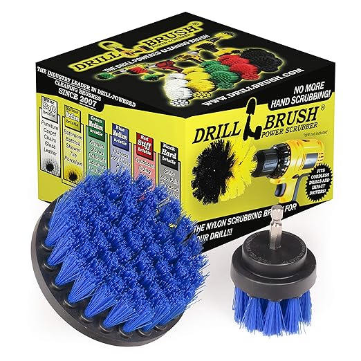 Kayak Cleaning Brush - Pool Scrubbing Tool - Boat Power Scrubber - Blue Medium Stiffness 5in Scrub Brush - Power Cleaning Tool - Fish Tank Scrubber - Aquarium Cleaner - Marine Vessels - Pool Liner