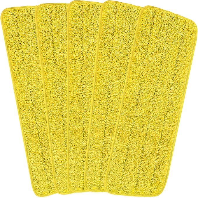16.5 inch Reusable Mop Pads Microfiber Spray Mop Replacement Heads for Wet/Dry Mops Compatible with Bona Floor Care System (5 Pack)