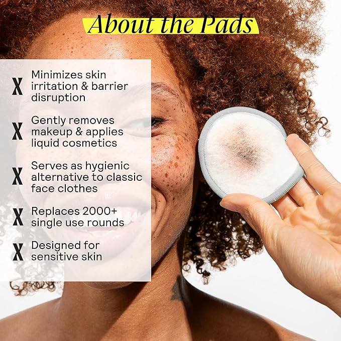 Untoxicated Ultra Soft Cleansing Pads - Double-Layered Reusable Bamboo Terry Rounds - Makeup Removal & Skincare for Sensitive Skin - Soft & Durable - Includes Washable Storage Bag - 10CT