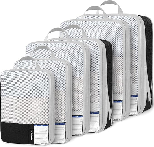 8 Set/6 Set/4 Set Compression Packing Cubes for Travel, Lightweight Vacation Travel Essentials, Travel Accessories for Suitcase Organizer Bags Set, Durable Luggage Organizer