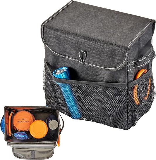 High Road Carganizer Car Storage Organizer with Lid - Multipurpose Small Car Storage Box, Back or Front Seat Organizer, Auto Console or Trunk Organizer - Universal Fit in All Vehicles