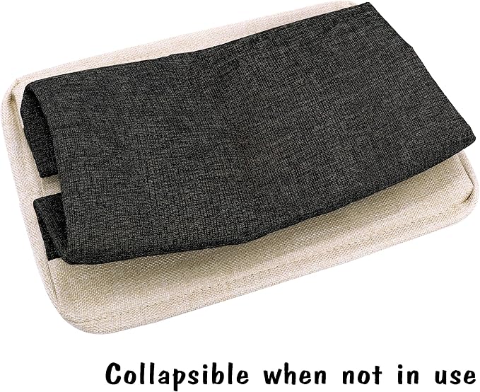 PET ARTIST Dog Toy Basket, Collapsible Dog Toy Bin Box with Comfortable Handles, Large Pet Toy Storage Organizer for Accessories, Toys, Coat & Clothing, Blanket & Leash, Black, 15"x11"x9"