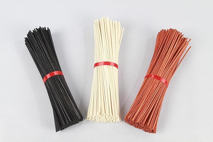 120PCS Reed Diffuser Sticks 7.5in/19CM Diffuser Sticks Diffuser Reeds Replacements Sticks for Home,SPA (Black and Orange and Natural)