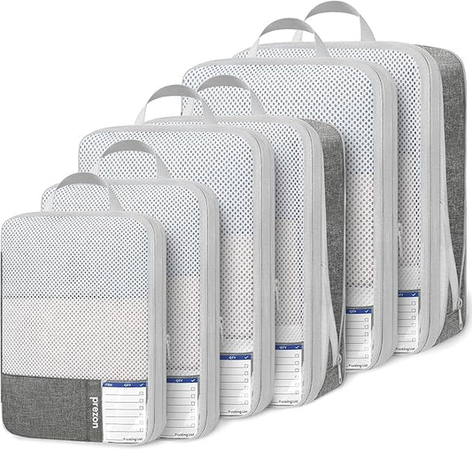 8 Set/6 Set/4 Set Compression Packing Cubes for Travel, Lightweight Vacation Travel Essentials, Travel Accessories for Suitcase Organizer Bags Set, Durable Luggage Organizer