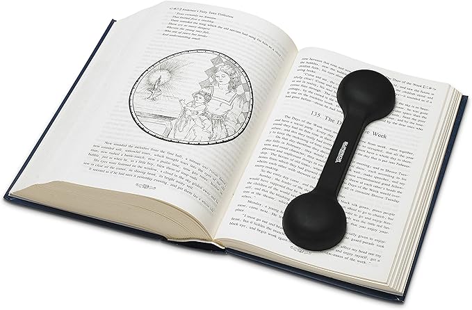 Bookmark/Weight-Page Holder-Holds Books Open and in Place-Black-by Superior Essentials