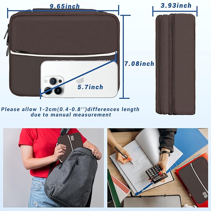 Electronics Organizer, Travel Cord Organizer Pouch, Portable Cable Organizer Bags, Waterproof Electronic Accessories Storage Case for Cables, Cords, Charger, Phone (Double Layer-Brown)