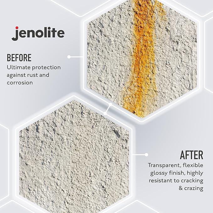 JENOLITE Rust Stain Remover 500 ml (16.9 fl oz) for Patios, Sinks, Toilets, Walls & Sidings. Fast-Acting Spray-On Cleaner & Wipe-Off Solution for Metal, Concrete & Tile. Made in Britain.