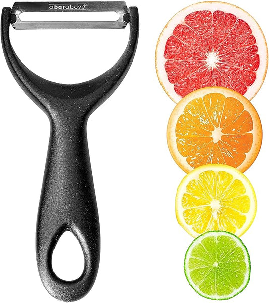 A Bar Above Gold Citrus Peeler, Stainless Steel Fruit Peeler for Garnishes and Cocktail Twists, Comfortable Grip Peeling Tool for Oranges, Lemons, Limes, Bartender Accessory, Kitchen Essentials, Gold