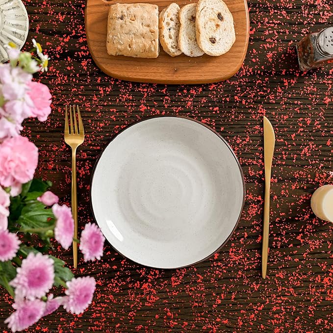Horaldaily Black Red Gold Gauze Tablecloth 60x104 Inch Rectangular, Black Red Sequin Glitter Metallic Foil, Sheer Tulle Cheesecloth for Wedding Baby Shower Ceremony Birthday