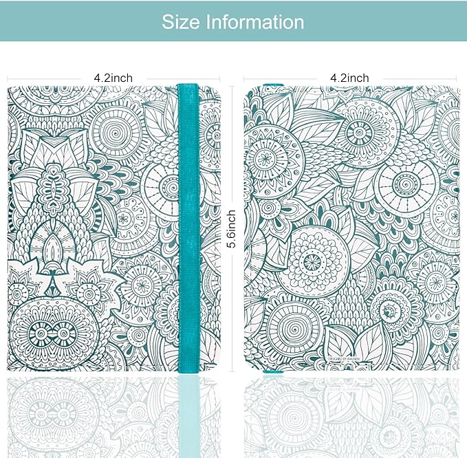 WALNEW Passport Holder for Travel, RFID Passport Cover Wallet for Women Men, PU Leather Passport Book Card Holder Case with Pen (Elastic Band Closure, D-Green Petals)