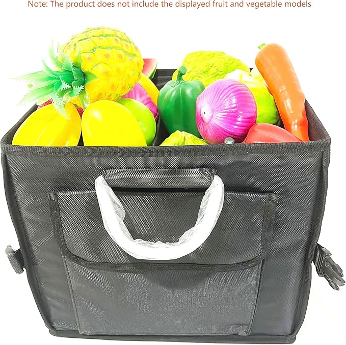 Tongketec Trunk Organizer With Lid,Small,Black 28L,For SUV Car Truck,Collapsible Waterproof Oxford Fabric,Portable Multipurpose sorting,2-Compartments with Aluminium Alloy Handle