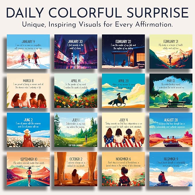 RYVE Daily Affirmation Calendar – Motivational Desk Calendar with Daily Affirmations for Women, Positive, Motivational and Inspirational Gifts, Office Gifts for Women, Office Desk Accessories