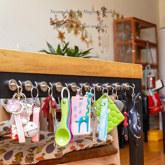 Neosmuk Magnetic Hooks, Cruise Ship Essentials, 26#,Silver