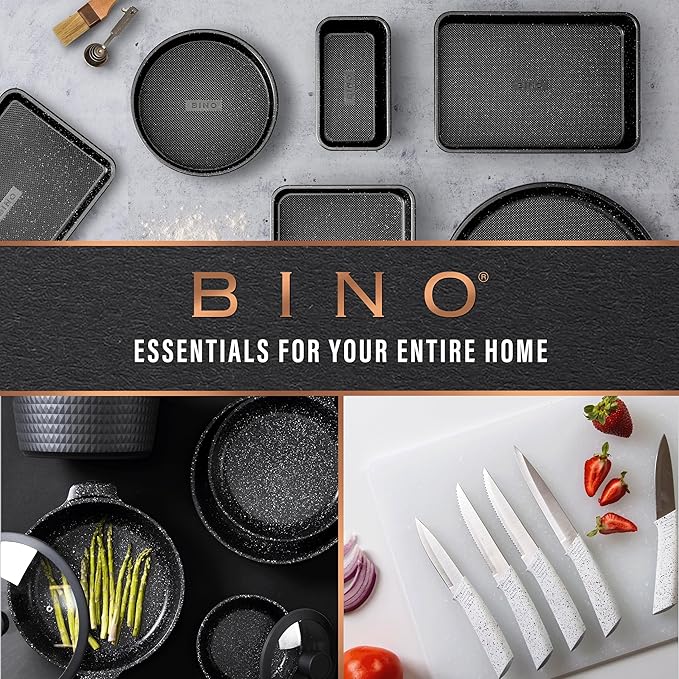 BINO l Plastic Storage Baskets, Medium - Black | THE BLOSSOM COLLECTION l Multi-Use Organizer Bin l Built-in Handles l Plastic Woven Basket for Organizing l Pantry & Home Organizing Basket