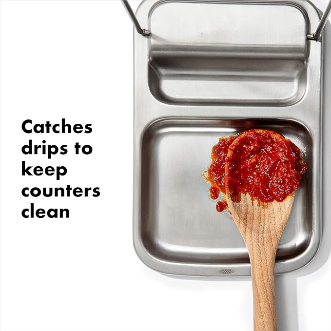 OXO Good Grips Stainless Steel Spoon Rest with Lid Holder