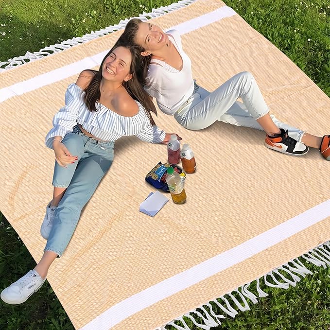 Large Picnic Blanket Outdoor Law Park Grass Patio Mat Manta Para Soft Car Travel Essentials Road Trip Summer Vacation Stuff Outside Accessories Roadtrip Camping Gear Rv Must Haves Glamping Tent Gadget