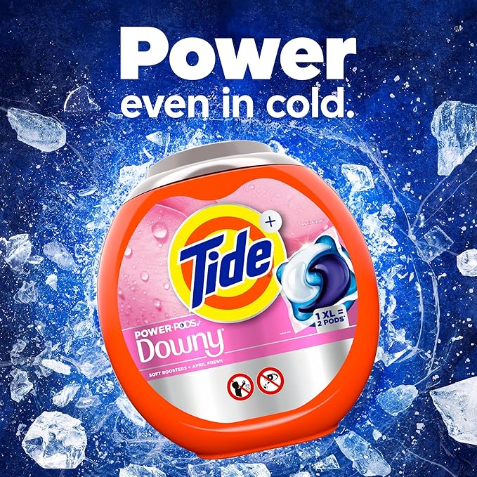 Tide Power PODs + Downy Laundry Detergent Pods, 45 Count, Soft Boosters + April Fresh