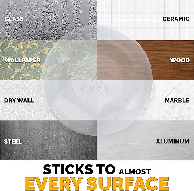 Ducki Door Stop Wall Protectors, 2 Pack Clear, Self Adhesive Reusable Solution for Stopping Wall Damage & Noise from Doors, Refrigerators, & in Your Home or Office, Durable Shock Absorbent & Discreet