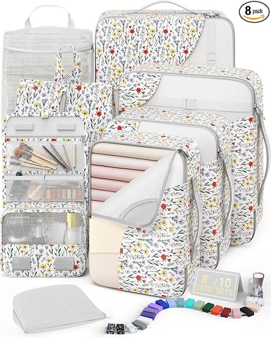 8 Set Packing Cubes for Travel, Gifts for Women Mom,Anti-Tearing Suitcase Organizer,OlarHike Vacation Essentials & Accessories for Cruise Ship