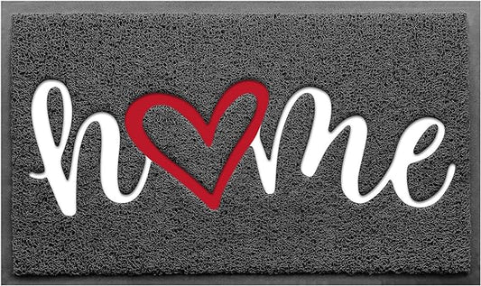 Door Mat, Welcome Mat Low Profile Floor Mat Front Doormat Indoor and Outdoor Doormat Non Slip Rugs for Entryway, Patio, High Traffic Areas (32"x20", Grey-Home)