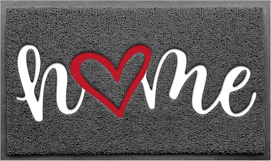 Door Mat, Welcome Mat Low Profile Floor Mat Front Doormat Indoor and Outdoor Doormat Non Slip Rugs for Entryway, Patio, High Traffic Areas (30"x17.5", Grey-Home)