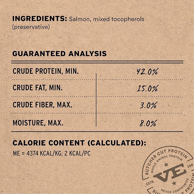 Vital Essentials Salmon Bites Cat Treats, 1.1 oz | Freeze-Dried Raw | Single Protein | Grain Free, Gluten Free, Filler Free