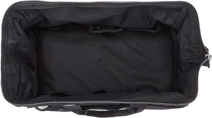 Amazon Basics Durable Wear-Resistant Tool Storage Bag with Adjustable Shoulder Strap,Portable Tool Organizer,16 in,Black & Grey,(Pack of 8)