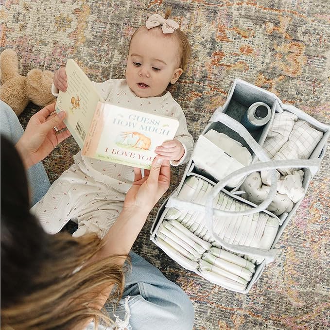 PUTSKA Baby Diaper Caddy Organizer Nursery Basket Set Baby Basket Gift Registry Baby Shower List Baby Must Haves Essentials Neutral Baby Stuff For Newborn