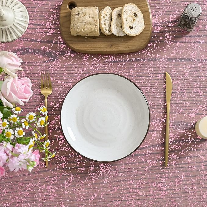 Horaldaily Pink Gold Gauze Tablecloth 60x120 Inch Rectangular, Pink Sequin Glitter Metallic Foil, Sheer Tulle Cheesecloth for Wedding Baby Shower Ceremony Birthday